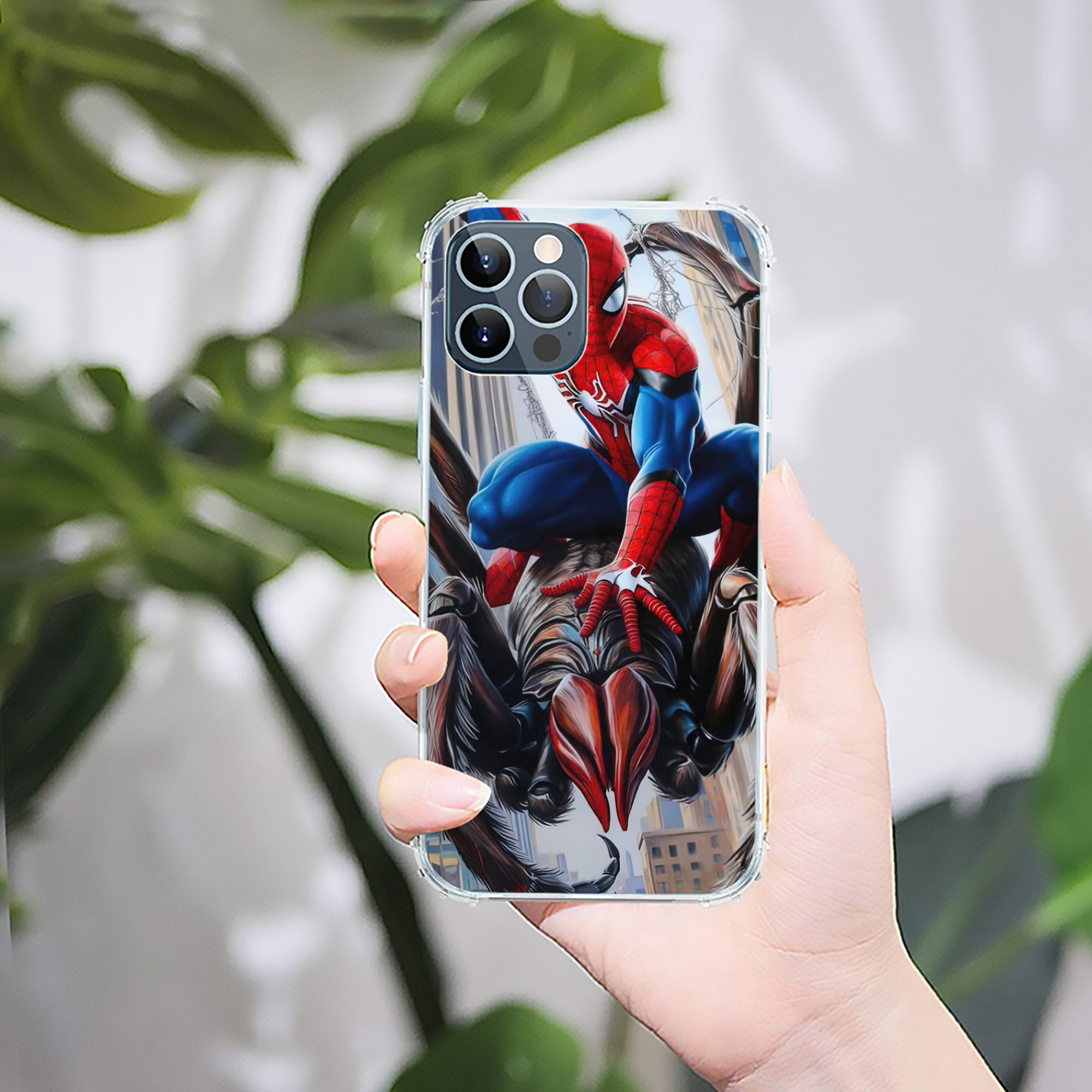 （画像用） Spider Man スパイダーマン 【iPhone 12シリーズ対応】透明スマホケース（クリアソフトケース）